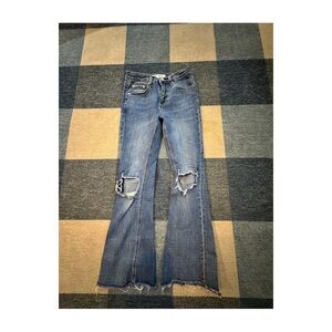 rag & bone straight leg  Distressed Blue Jeans size 25